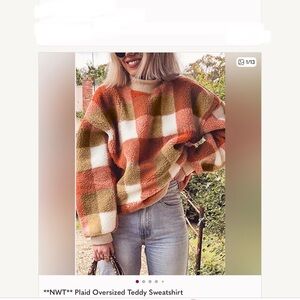 The Unbranded Brand Cozy Plaid Cowl Neck Sweater S
